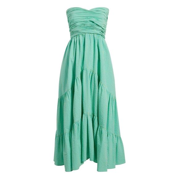 Cinq à Sept Dresses & Skirts - NWT Cinq a Sept MAURICE DRESS Size 8 MIDI Strapless Fit And Flare Colorful NEW